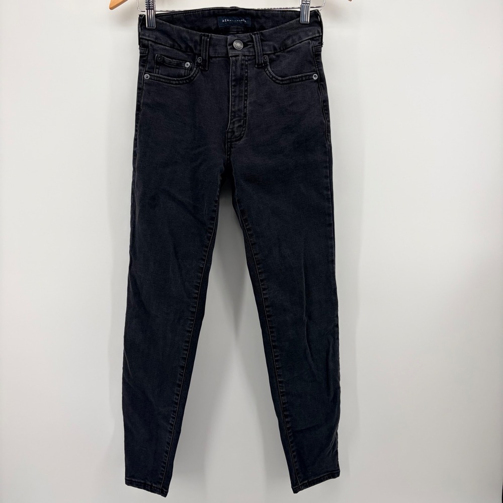 Aeropostale High Rise Curvy Jegging Jeans Black Skinny Denim Women Size 4 Reg